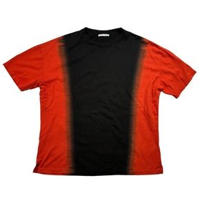 Ninety‎ Percent Men's T-Shirt Orange Black Gradient Tie Dye Small